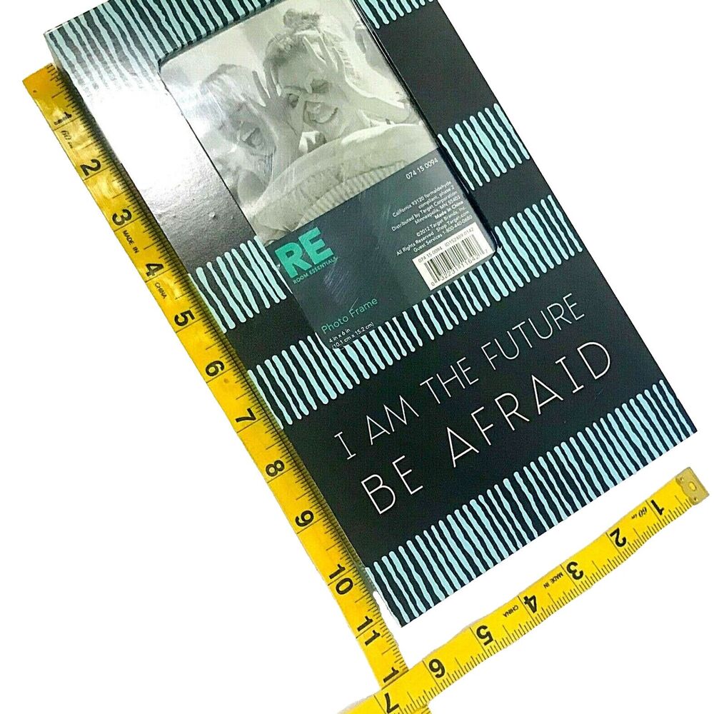 Room Essentials Photo Box Frame NEW 4 x 6 RE I Am The Future BE AFRAID Turquoise